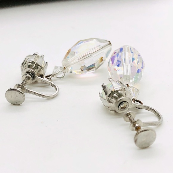 Vintage Aurora Borealis Deco Crystal Earrings 💎 💎 - Picture 5 of 9
